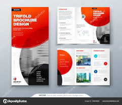 Tri Fold Brochure Design Red Business Template For Tri Fold