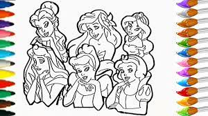 Dessin et coloriage princesses Disney pour filles/ draw and color princess  Disney for girls #TT89 - YouTube