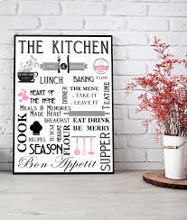 stylish kitchen diner wall art print