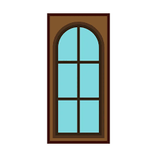 Arched Wooden Door Icon Flat Style