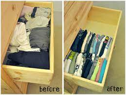 diy organized t shirt drawers