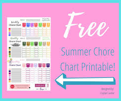 3 Free Summer Chore Chart Downloadable Printables For Kids