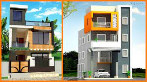 small house front elevation design 3d