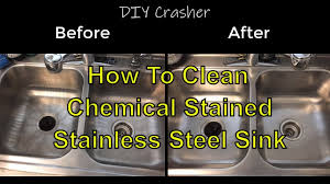 how to clean chemical stained stainless