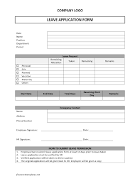 leave application form