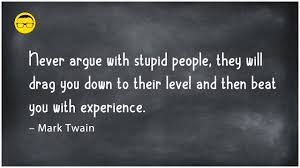 Have you ever had a funny thought pop into your brain? Quote Of The Day Never Argue With Stupid People Youtube
