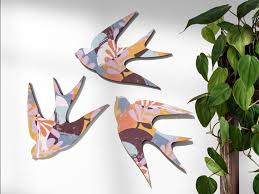 Nz Native Bird Wall Art Set Of 3 Flying