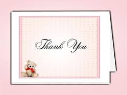 Pink Teddy Bear Thank You Card Template Elegant Memorials