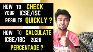 calculate icse isc 2020 percene