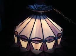 stained glass swag lamp with a