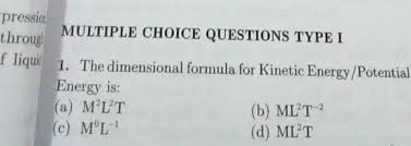 Dimensional Formula For Kinetic