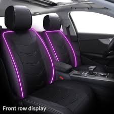 2 Front Car Seat Cover Pu Leather Led