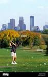 GOLFING AT THEODORE WIRTH GOLF COURSE IN SEPTEMBER. MINNEAPOLIS ...