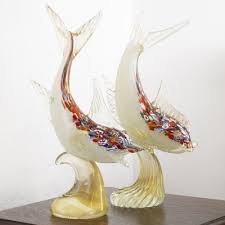 Sculpture Fish On A Murano Glass Base