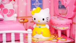 Light Up Dollhouse Toys And Dolls Fun Playing With Hello Kitty Princesses Swtad