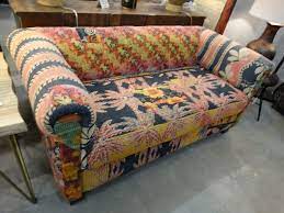 this kantha fabric loveseat sofa is