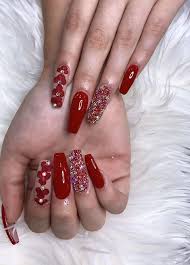red prom nails nails design ideas