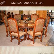 Free delivery for many products! Hand Carved Solid Cherry Round Dining Table 7 Piece Matched Grain Set