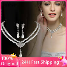 luxury bride pearl necklace