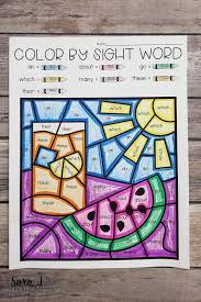 These kindergarten sight word worksheets are great for summer learning, extra. Free Summer Color By Sight Word Coloring Pages Sara J Creations