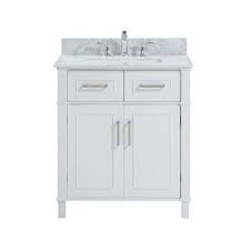 Discover the design world's best 30 inch bathroom vanities at perigold. 30 Inch Freestanding White Bathroom Vanity With Carrara Marble Top Overstock 31932103