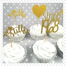 Fondant cupcake toppers buttercream cupcakes cupcake cakes bachelorette party cupcakes bridal shower cupcakes wedding cupcakes anniversary cupcakes happy anniversary cakes frozen castle cake. 50th Wedding Anniversary Since 1970 Cupcake Toppers Incredible Cake Toppers