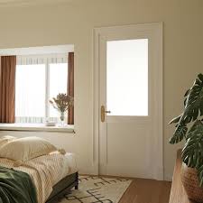 Ark Design 24 In X 80 In Solid Core Mdf 1 2 Frosted Glass Manufactured Wood Primed White Interior Door Slab For Pocket Door
