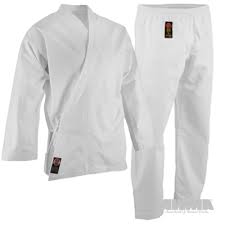 Proforce 10oz Karate Uniform Elastic Drawstring 55 45 Blend White 0 Child 12 14