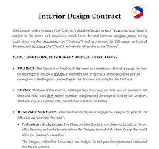 interior design contract in philippines