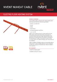 Nuheat Cable System The Robust Floor Heating Cable Solution