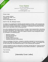 Cover Letter Example Internship Park Cover Letter For