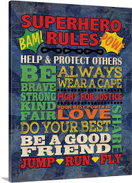 Superhero Rules Wall Art Canvas Prints