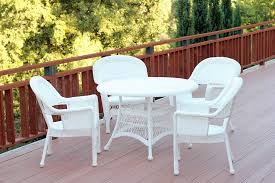 5pc White Wicker Dining Set Without