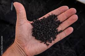 recycled rubber in hand rubber crumb
