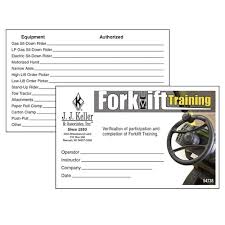 If an operator opts to take an individual online certification course, he?ll still need to be evaluated by a qualified trainer for the. Forklift Training Wallet Cards