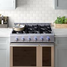 Gas range installation opening width 30 (762) to 36 (914) to bottom of ventilation hood** *min clearance from rough opening to combustible materials up to 18(457) above countertop. Thorkitchen 36 Gas Range Cooktop With 6 Burners Reviews Wayfair Ca