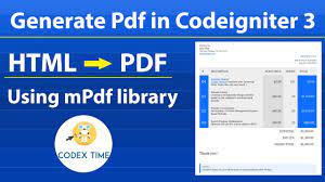 how to generate pdf in codeigniter 3