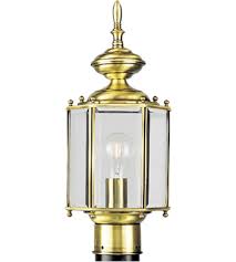 16 inch polished brass outdoor post lantern