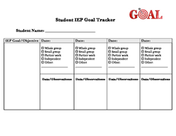 Iep Goal Tracker Checklist And Chart