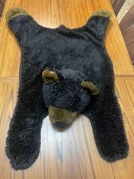 rbi plush black bear rug wall hanging