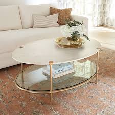 Melrose Oval Coffee Table With Shelf
