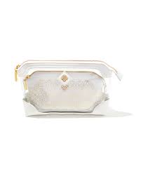 duo cosmetic pouch in gold filigree