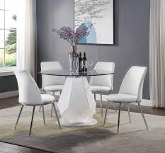 round glass top dining table set