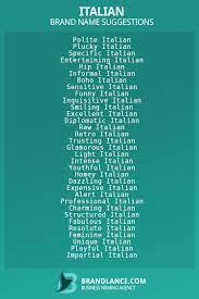 1718 italian company name ideas list