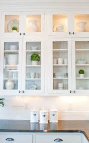 kitchen cabinets with glass doors and