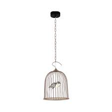 Black Birdcage Pendant Lighting 1 Light Rustic Metal Led Hanging Lamp In White Light With Black Pink Bird Beautifulhalo Com