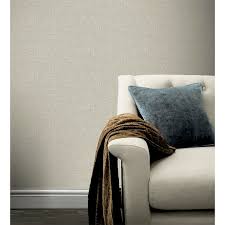 Taupe Linen Effect Wallpaper Textured