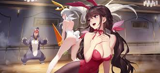 Want to discover art related to bunnysuit? Wallpaper Anime Girls Anime Boys Redhead White Hair Ponytail Brunette Twintails Long Hair Costumes Bunny Girl Bunny Suit Bunny Ears Smiling Open Mouth Cleavage Bodysuit Fishnet Pantyhose Carrot Original Characters Artwork