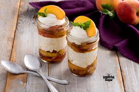 bourbon peach cheesecake mousse in a