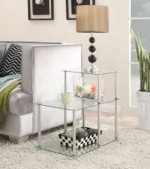 3 Tier Glass Step End Table In Glass